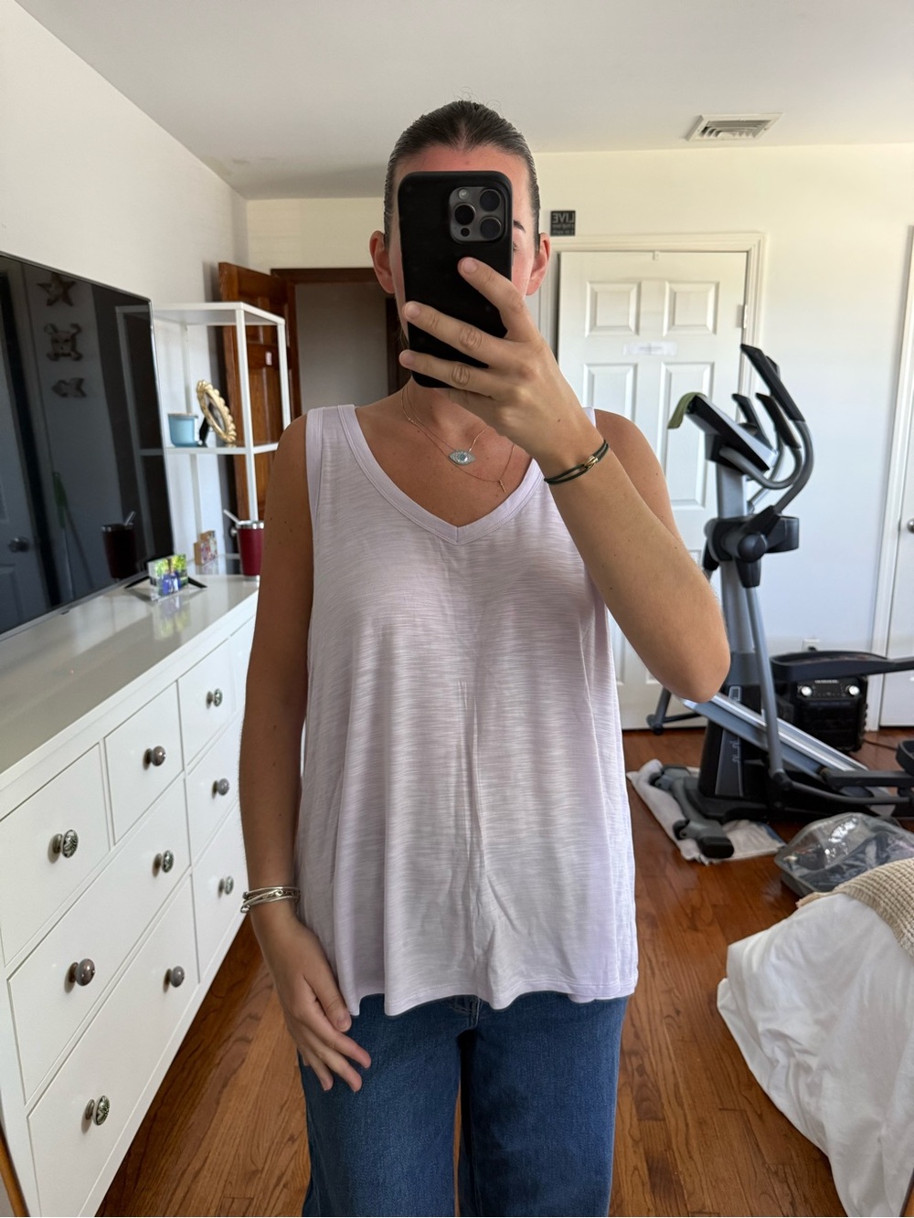 Lavender V-Neck Tank Top